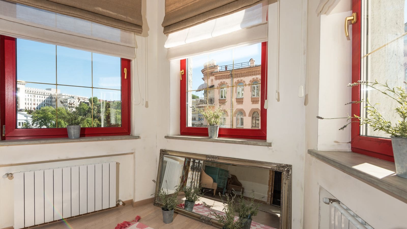 Tall windows and original details in a pre-war apartment